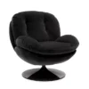 Fauteuil Pivotant Noir En Velours Memento POP -Deco En Ligne Soldes fauteuil pivotant noir en velours seventies