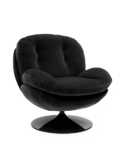 Fauteuil Pivotant Noir En Velours Memento POP