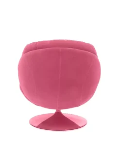Fauteuil Pivotant Rose En Velours Memento POP -Deco En Ligne Soldes fauteuil pivotant rose en velours seventies 2