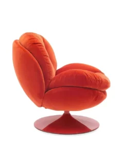 Fauteuil Pivotant Rouge En Velours Memento POP -Deco En Ligne Soldes fauteuil pivotant rouge en velours seventies 2