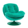 Fauteuil Pivotant Vert Clair En Velours Memento POP -Deco En Ligne Soldes fauteuil pivotant vert clair en velours seventies