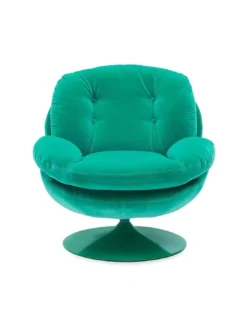 Fauteuil Pivotant Vert Clair En Velours Memento POP -Deco En Ligne Soldes fauteuil pivotant vert clair en velours seventies 2