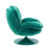 Fauteuil Pivotant Vert En Velours Memento POP -Deco En Ligne Soldes fauteuil pivotant vert en velours seventies