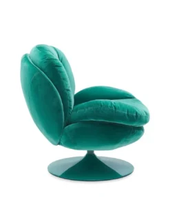 Fauteuil Pivotant Vert En Velours Memento POP