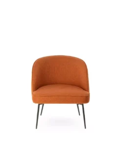Fauteuil Rond Orange Luca -Deco En Ligne Soldes fauteuil rond orange en tissu 1