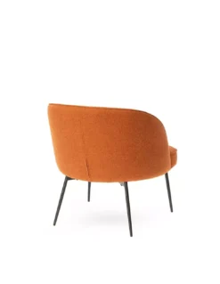 Fauteuil Rond Orange Luca -Deco En Ligne Soldes fauteuil rond orange en tissu 3