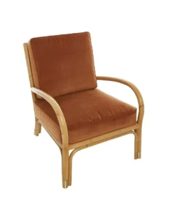 Fauteuil Rotin/velours Riviera 4 Coloris, KOK Maison