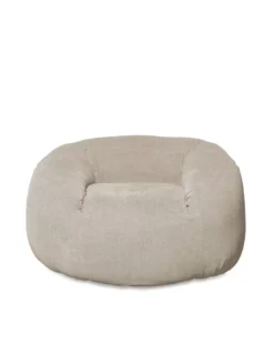 Fauteuil Paoha Grège -Deco En Ligne Soldes gros fauteuil pouf rond grege en tissu 2