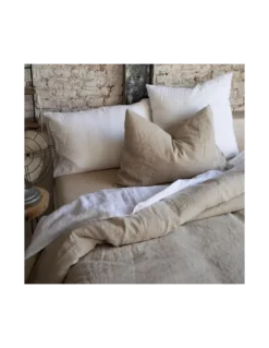 Housse De Couette Lin Lavé Zeff Thym, Vivaraise -Deco En Ligne Soldes housse de couette lin lave zeff thym vivaraise 2