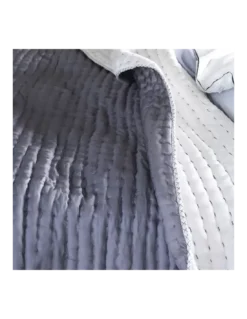 Jeté De Lit Chenevard Craie/Graphite, Designers Guild