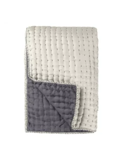 Jeté De Lit En Soie Chenevard Silver/Slate, Designers Guild