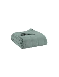 Jeté De Lit Zeff En Lin Vert De Gris, Vivaraise