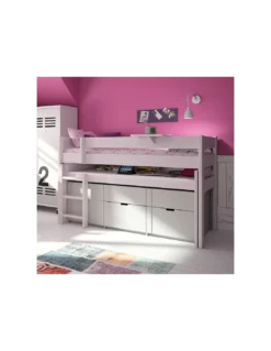 Lit Mezzanine Dominique 127 + Bureau + 5 Tiroirs, Mathy By Bols -Deco En Ligne Soldes lit mezzanine dominique 127 bureau 5 tiroirs mathy by bols 1