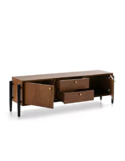 Meuble TV 2 Portes 2 Tiroirs, Thai Natura -Deco En Ligne Soldes meuble tv 2 portes 2 tiroirs thai natura 2