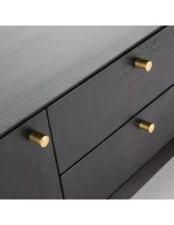 Meuble TV Noir 2 Portes 2 Tiroirs, Thai Natura -Deco En Ligne Soldes meuble tv noir 2 portes 2 tiroirs thai natura 2