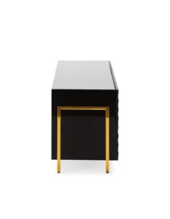 Meuble TV Noir Et Blanc 180cm Zebra, Thai Natura -Deco En Ligne Soldes meuble tv noir et blanc 180cm zebra thai natura 2