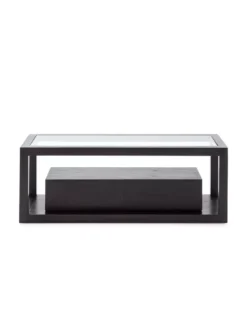 Meuble TV Noir/verre 2 Tiroirs, Thai Natura -Deco En Ligne Soldes meuble tv noirverre 2 tiroirs thai natura 2