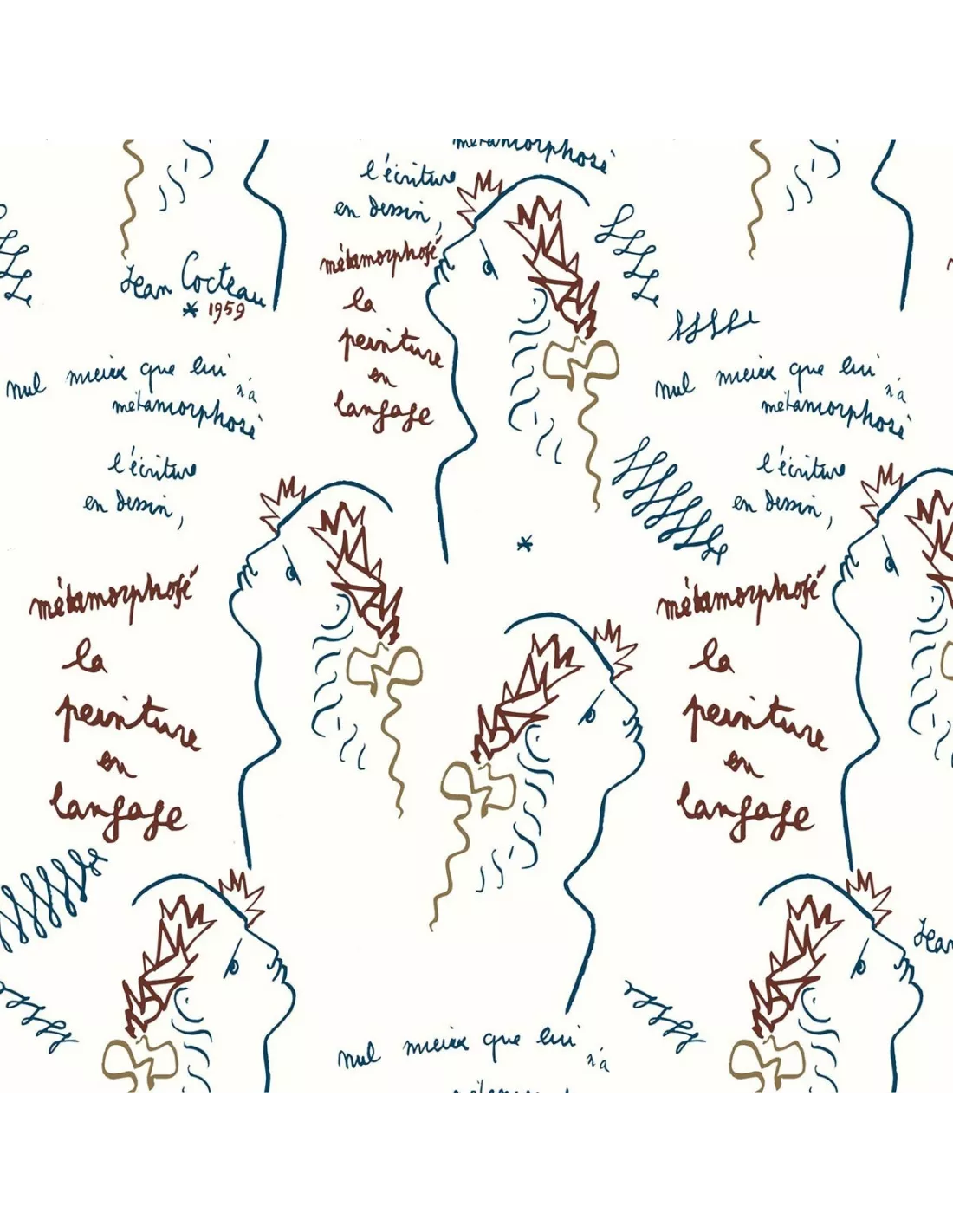 Papier Peint Vinyle Ecriture Indigo, Lelièvre 3 Papier Peint Vinyle Ecriture Indigo, Lelièvre