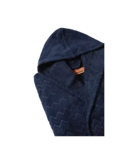 Peignoir Capuche Chalk Bleu Marine, Missoni Home -Deco En Ligne Soldes peignoir capuche chalk bleu marine missoni home 1