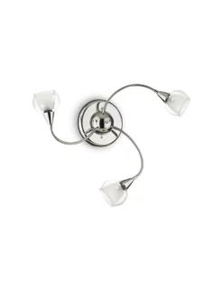 Plafonnier Tender Chrome Et Blanc 3, Ideal Lux