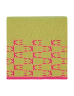 Plaid Kashimea Vert Et Rose, K3 Design By Kenzo Takada -Deco En Ligne Soldes plaid kashimea vert et rose k3 design by kenzo takada 3
