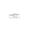 Set 3 Tables Basses Manisa : Rouge Orange Saumon -Deco En Ligne Soldes set 3 tables basses bastia rouge orange saumon