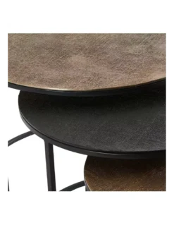 Set 3 Tables Basses Gigognes Yuli Dorée Noire Cuivrée 7 Set 3 Tables Basses Gigognes Yuli Dorée Noire Cuivrée -Deco En Ligne Soldes set 3 tables basses gigognes yuli doree noire cuivree 2