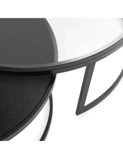 Set De 2 Tables Basses Noires Gigognes Rondes, Thai Natura -Deco En Ligne Soldes set de 2 tables basses noires gigognes rondes thai natura 2