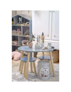 Table + 2 Tabourets Gris, JaBaDaBaDo -Deco En Ligne Soldes table 2 tabourets gris jabadabado 1