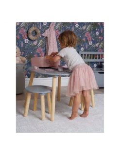 Table + 2 Tabourets Gris, JaBaDaBaDo -Deco En Ligne Soldes table 2 tabourets gris jabadabado 2