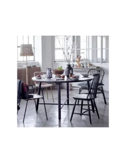 Table à Manger Ronde Noire Lope, Bloomingville -Deco En Ligne Soldes table a manger ronde noire lope bloomingville 2