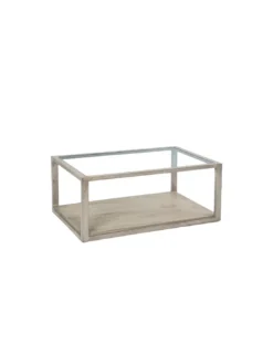 Table Basse Bois Grisé Et Verre Ramon, Thai Natura