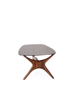 Table Basse Madera Bois Et Verre Fumé 110cm -Deco En Ligne Soldes table basse bois naturel et verre fume 110cm 2