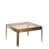 Table Basse Carré Levanzo Bronze Et Verre Fumé 81x81cm -Deco En Ligne Soldes table basse carre bronze et verre fume 81x81cm