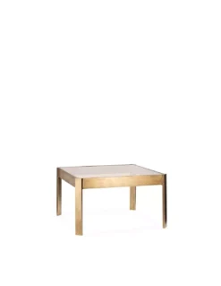 Table Basse Carré Levanzo Bronze Et Verre Fumé 81x81cm -Deco En Ligne Soldes table basse carre bronze et verre fume 81x81cm 2
