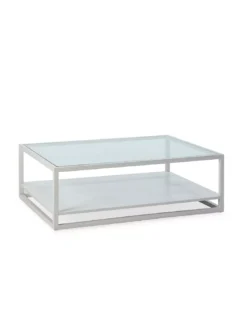 Table Basse Grise En Verre Domino, Thai Natura