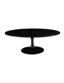Table Basse Ovale Noire En Marbre Marbella 120cm -Deco En Ligne Soldes table basse ovale noire en marbre 120cm 1