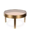 Table Basse Ronde Levanzo Bronze Ø77cm -Deco En Ligne Soldes table basse ronde bronze et verre fume o77cm