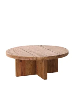 Table Basse Ronde En Pin Recyclé Ø90 Romont