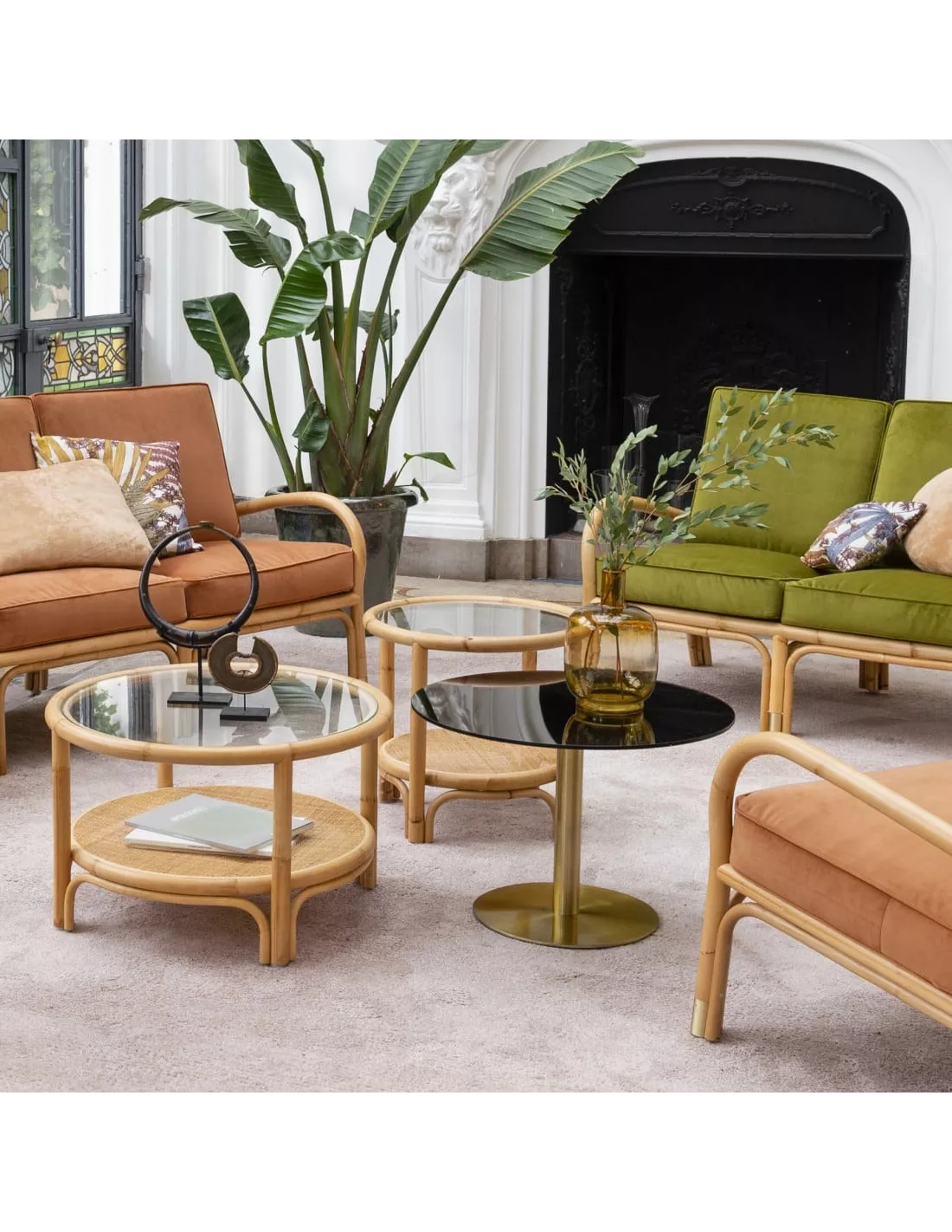 Table Basse Rotin Riviera Ø50, KOK Maison 4 Table Basse Rotin Riviera Ø50, KOK Maison – Image 2