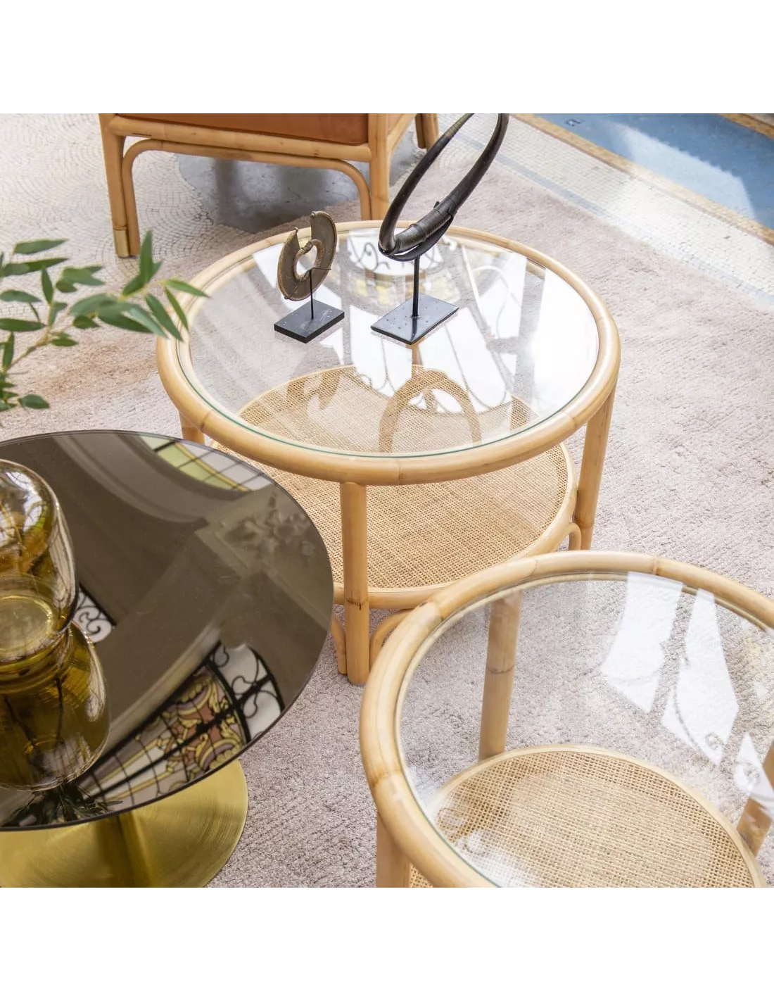 Table Basse Rotin Riviera Ø50, KOK Maison 5 Table Basse Rotin Riviera Ø50, KOK Maison – Image 3