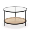 Table Basse/Sellette Ronde Noir Verre/Rotin, Thai Natura 1 Table Basse/Sellette Ronde Noir Verre/Rotin, Thai Natura -Deco En Ligne Soldes table bassesellette ronde noir verrerotin thai natura