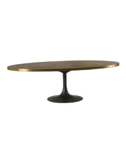 Table Repas Ovale Tulipe Nantes Cerclé Doré 250cm