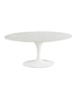 Table Ovale Blanche En Marbre Marbella 180cm