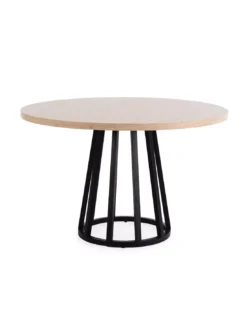 Table Repas Ronde Naturel/noir Clara 120cm, Thai Natura