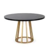 Table Repas Ronde Noir/doré Clara 120cm, Thai Natura -Deco En Ligne Soldes table repas ronde noirdore clara 120cm thai natura