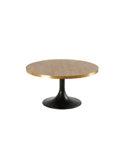 Table Repas Ronde Tulipe Nantes Cerclée Doré D150cm