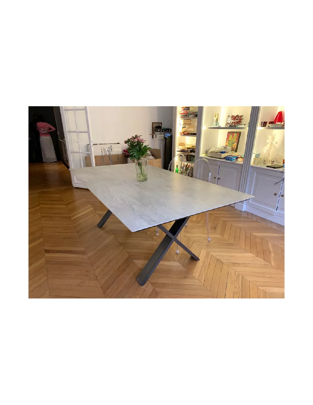 Table Salle à Manger Céramique Cross Rallonges 8 FINITIONS 4 Table Salle à Manger Céramique Cross Rallonges 8 FINITIONS – Image 2