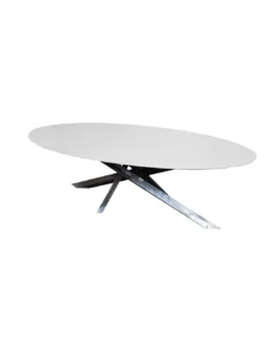 Table Salle à Manger Céramique Versatil Ovale Blanc Mat