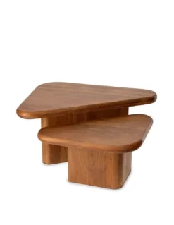 Tables Basses Triangulaires Nerja En Bois -Deco En Ligne Soldes tables basses triangulaires en bois 1